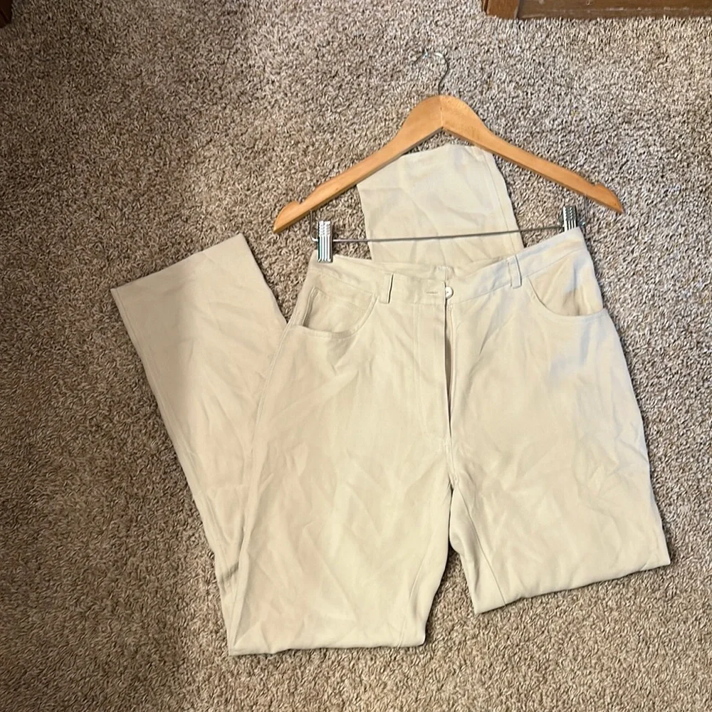 Women’s Golf Pants EP Pro Light Tan Silk Golf Pants lightweight size 2, small